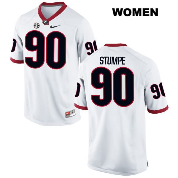 Georgia Bulldogs Women's Tanner Stumpe #90 NCAA Authentic White Nike Stitched College Football Jersey UDR0856BG